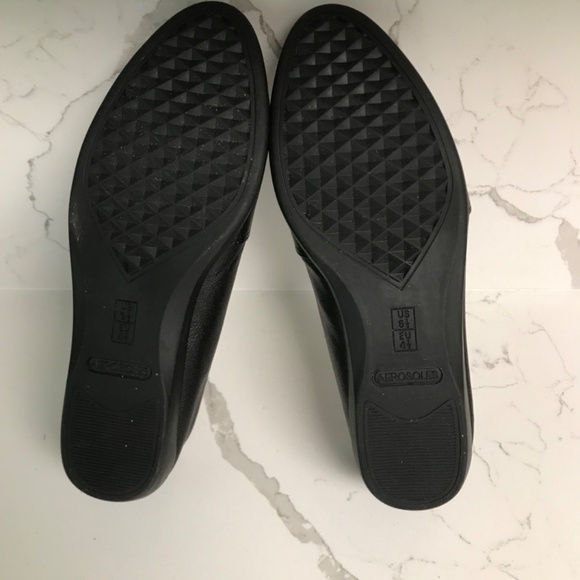 Aerosoles Black Leather Flats Loafers US 6.5 - Picture 8 of 9